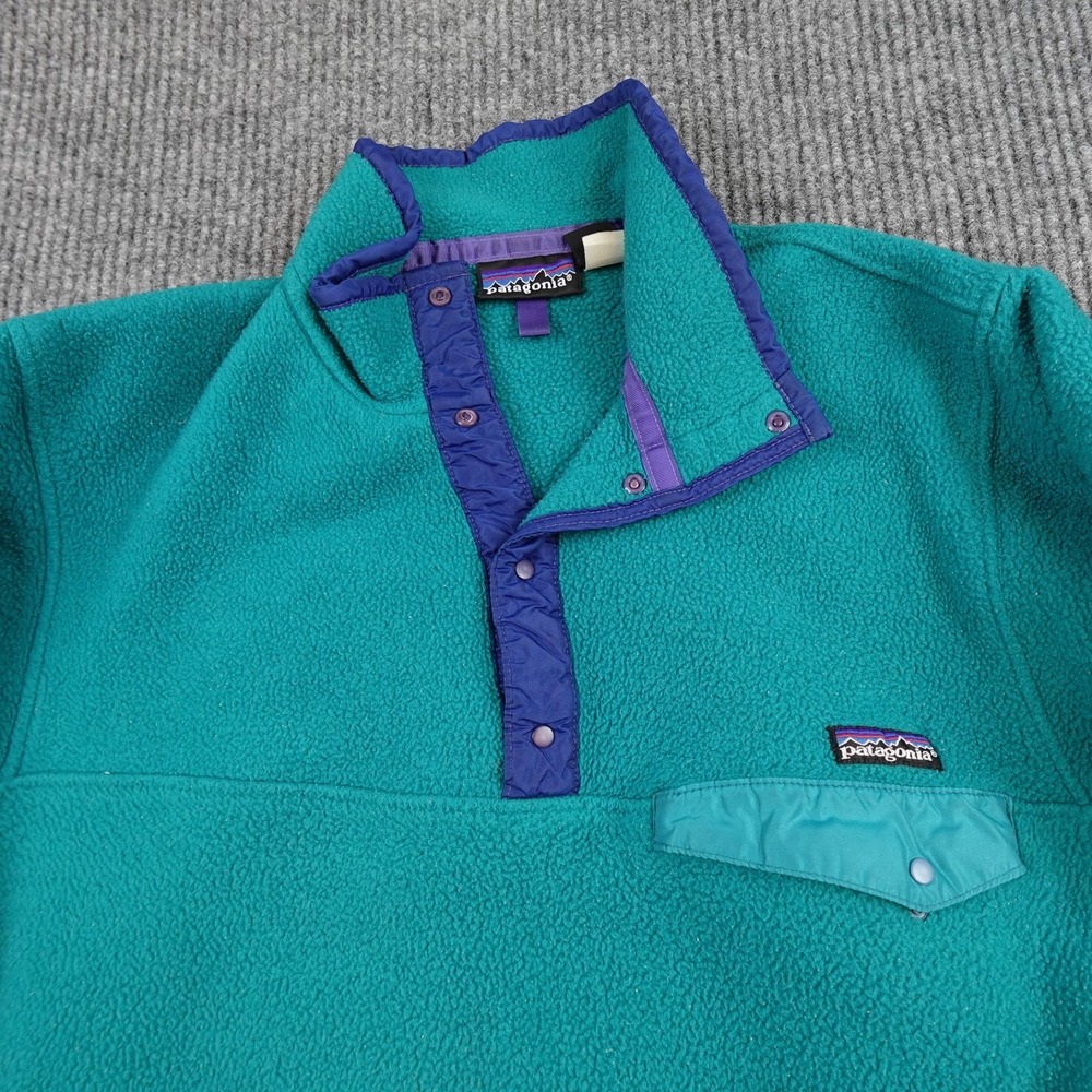 Vintage Patagonia Synchilla Snap-T Fleece Pullover Mens Small Green Teal USA - Picture 4 of 10